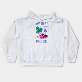 Less People, More Dogs - Illustrated Kids Hoodie